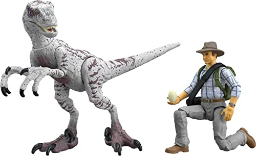 Mattel Jurassic World Jurassic Park III Hammond Collection Dr. Alan Grant & Velociraptor Pack, Raptor Egg Zubehör