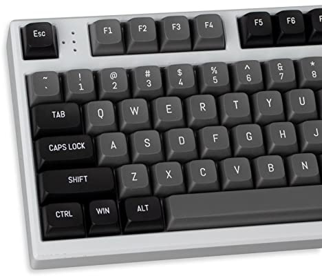 Schwarz Grau Tastenkappen Set 150 Tasten MSA Profil Double Shot ISO/ANSI Layout für Cherry MX Switches Mechanische Gaming Tastatur