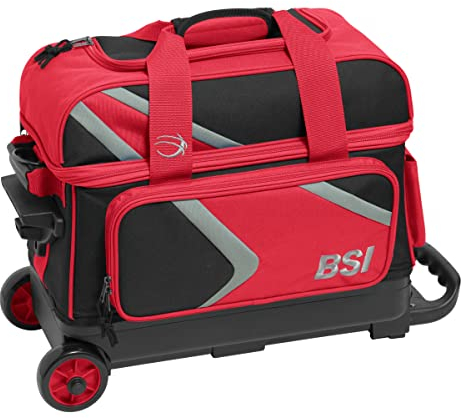 BSI Dash Double Roller Bowlingtasche, Rot/Schwarz/Grau