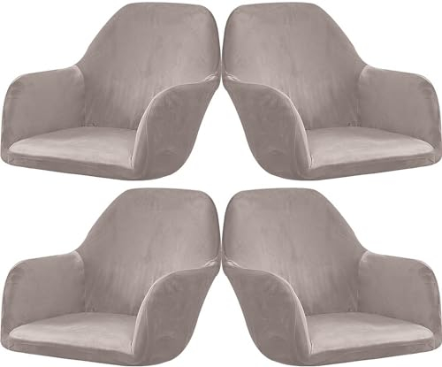 Stretch Stuhlhussen Samt mit Armlehne Stuhlbezug 1/6/2/4er Set Luxus-Samt Bürostuhl Bezug Stuhlschonbezug Sessel Esszimmerstuhlhussen Armlehnstuhl Stuhlabdeckung ( Color : #11 , Size : 4 Stück )