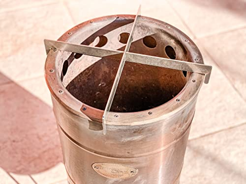 KOCH #99 Aufsatz für Feuertonne (z.B. Feuerhand) - Ständer für Dutch Oven, Feuerplatte, Plancha. Pfanne oder Grillplatte - rostfreier und massiver V2A Edelstahl 381 x 85mm - 38 x 8,5cm