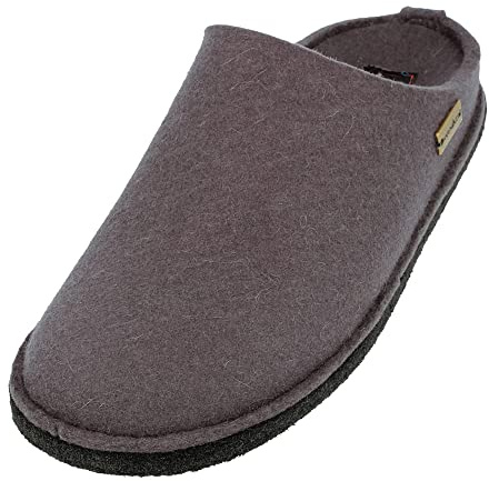 HAFLINGER Flair Soft Filzpantoffeln aus Wollfilz Hausschuh Asphalt (58) Gr. 44