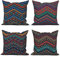 ASDCXZ Kissenbezug Boho 40x40 cm 4er Set, Retro Geometrische Gestreifte Grün Sofa Dekokissen Kissenbezüge Kissenhülle Waschbar Polyester Flachs Textil Outdoor Polster Kopfkissenbezug Kissen Bezug