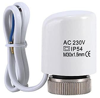 BeisDirect Elektrischer Thermischer Stellantrieb AC 230V Normal Geschlossen M30*1.5mm IP54 Stellantrieb für Fußbodenheizung Thermostatisches Heizkörperventil 0.9M Kabel (1 Stück)