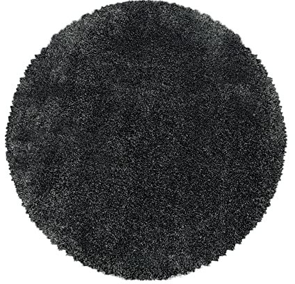 Miovani Hochflorteppich Langflorteppich Uni kuschelig Wohnzimmer Grau 80x80