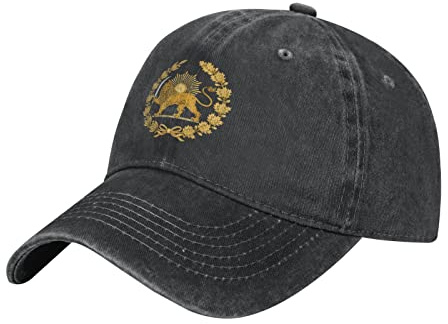 YINGD Cowboy-Baseballkappe, Iran, Löwe und Sonne, Flagge, Emblem, verstellbar, Sonnenhut, atmungsaktiv, Unisex-Baseballkappe für Männer und Frauen