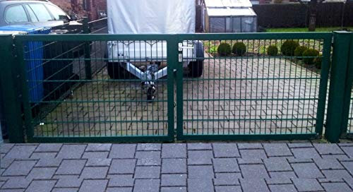 Doppelflügeltor Einfahrtstor Gartentor Matten-Tor Hoftor Grün 400cm x 103cm