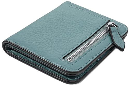 GADIEMKENSD Womens Bifold Purse Credit Card Holders RFID Blocking Mens Leather Wallet for Travel Bus Card Coin Pocket Cute Small Ladies Purses with Zip ID Window Card Cash Slots Emerald Green