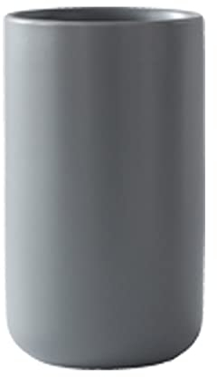 Porte-ustensiles de Cuisine en Céramique pour Comptoir, Pot à Ustensiles Blanc Mat avec Base Antidérapante Non émaillée, Panier à Ustensiles de Ferme pour Ustensiles de Cuisine Décor(G/ Gris)