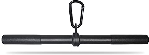 Topfinder Gerade Stange Latzugstange DIY Bizepsstange Drehgelenk Kabelzug Latzug Griff für Heimgymnastik Trizepsstange mit Karabinerhaken (Bizeps Stange)
