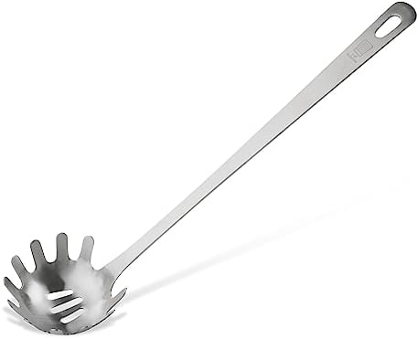 Fackelmann Chefkoch Cuchara para Espaguetis Servir Creaciones de Pasta, Acero Inoxidable con Aspecto Mate - Cuchara para Pasta Apta para lavavajillas