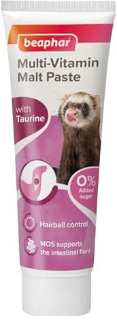 Beaphar | Multi-Vitamin Paste for Ferrets | Promotes Natural Passage of Hairballs | Prebiotic Aids Digestion | Tasty Treat with Added Vitamins & Minerals | For Ferrets of all Ages | 100g Tube