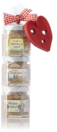 Senf Geschenkrolle - Feinkost Senf Geschenkset aus dem Allgäu - 3x50ml Delikatesse Senf in Geschenkverpackung