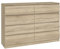 CDF Kommode Eiche Sonoma mit 8 Schubladen 40 cm Tief Komodenschrank Komode für Wohnzimmer Schlafzimmer Schubladenschrank Malm Kommode viel Stauraum Geeignet Organizer Kleidung 138cm Breite Modern Look
