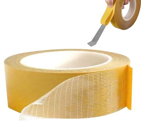 Clear Mesh Double-Sided Tape - Clear Carpet Tapes High Temperature Resistant - Wall Adhesive Tape for Carpets, Blankets, Mats, Decorations, Stage Mats, Poster