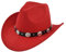 HIQIU Vintage Classisch Cowboyhut Damen Herren,Westernhut Filzhut breite Krempe Gürtelschnalle Dekor Panama Fedora Hut (Rot)