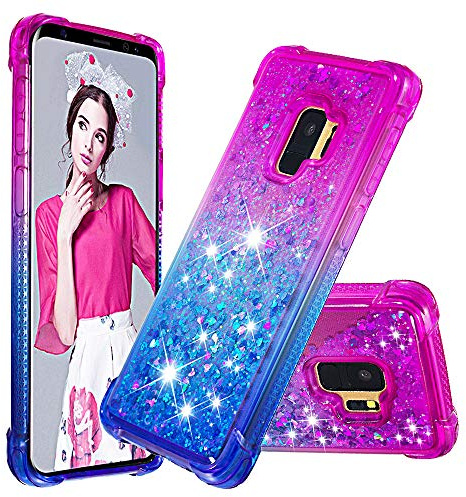 Bling Hülle für Galaxy S9 Handytasche, Glitzer Flüssigkeit Bewegende Treibsand Handyhülle Fallschutz Tasche Silikon Schutzhülle Stoßfest Schutzcase Durchsichtige kompatibel mit Samsung Galaxy S9