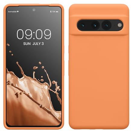 kwmobile Handyhülle für Google Pixel 7 Pro Hülle, für Pixel 7 Pro Case - Hülle Silikon - kabelloses Laden - Warme Aprikose