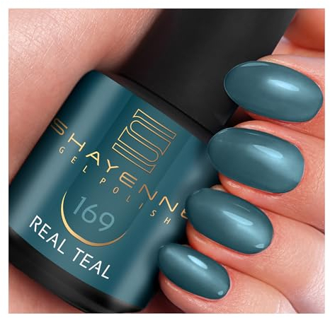 SHAYENNE UV Gel Nagellack - 169 Real Teal Türkis Blau 15 ml - Langanhaltend, Kratzfest & Hochglänzend - Profi-Qualität - LED kompatibel - Perfekt für Zuhause & Studio - Made in Germany