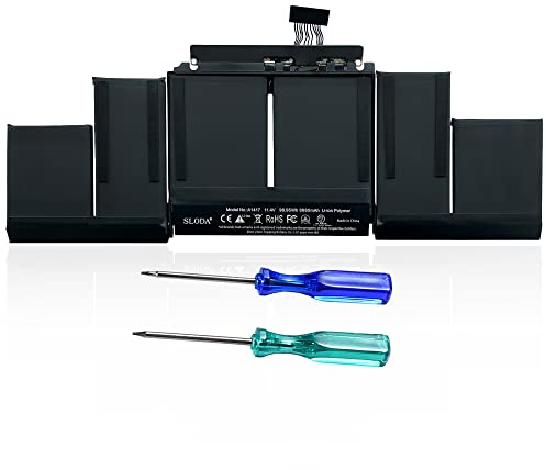 SLODA A1417 Laptop Ersatz Akku für MacBook Pro 15 Retina A1398 (Mitte 2012 Anfang 2013) EMC 2512 2673 [11.4V 8680mAh]