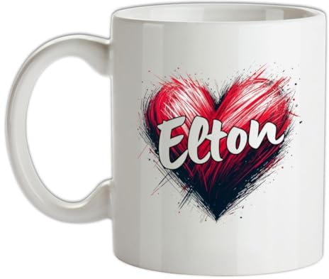Love Heart Elton - 10oz - Ceramic Mug for Coffee/Tea