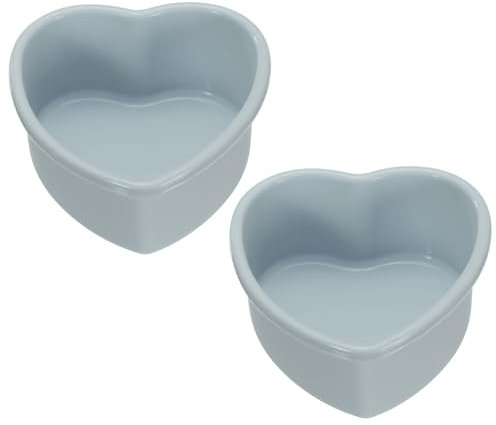 sourcing map 2pcs Silicone Heart Shaped Cake Pans, 4 Inch Non-Stick Heart Cake Molds, Silicone Cake Baking Pan for Cake, Muffins, Cheese Cake, Grey