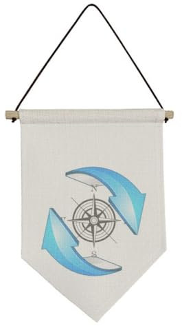 Kompass um Nord-Süd-Süd-Leinwand-Flagge zum Aufhängen, Wandkunst, Deko-B