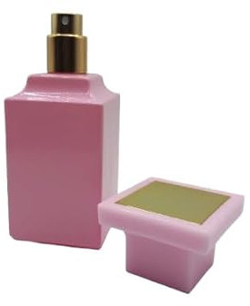 Zénitude Glassworks 50ml TFord Style Square Empty Glass Perfume Bottle Solid Pink