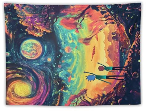 ADEIK Rick And Morty Wandteppich, Moderner Minimalistischer Wandteppich Für Wohnzimmer, Schlafsaal, Party, Wanddekoration