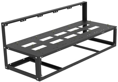 Miner Rig Case – Open Air Miner Mining Frame Rig Case, bis zu 8 GPU, Stahl Open Air Miner Mining Case Rack Motherboard Halterung Verbessern Sie den GPU-Luftstrom