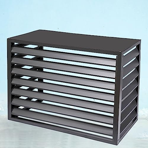 Outdoor Air Conditioner Cover Privacy Fence Screen Rack Balcony Plant Shelf Weatherproof Sunshade Grey 100x70x50cm Stand alone