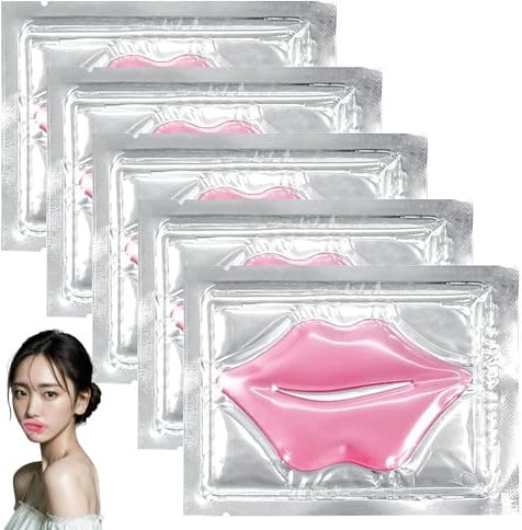 5 Pieces of Collagen Crystal Lip Mask Nourish, Lip Masks Set, Moisturizing Nourishing, Protect Lips, Resist Aging, Exfoliate Skin, Prevent Chapped and Dry Skin and Other Problems