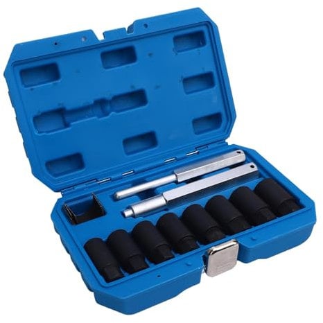 ERYUE Set di Presa Extractor Set 1/2 Pollici per il Dado a Spigollo Strumento di Rimozione del Dado del Dado, Kit di Estrattore Bullone con 8 Dimensioni Diverse per la Rimozione