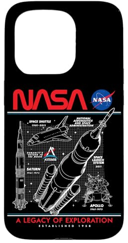 NASA Space Shuttle SLS Saturn V Apollo Lunar Schematic Hülle für iPhone 15 Pro