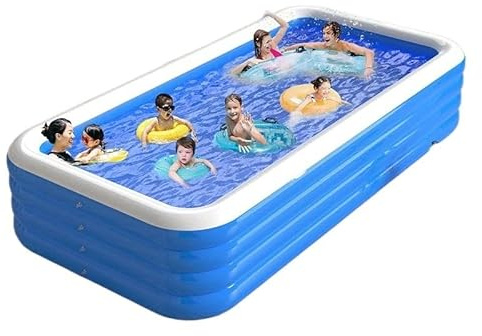 Planschbecken für Kinder, Swimmingpool Kinder Großes aufblasbares Planschbecken mit Pumpe, übergroße, verdickte aufblasbare Planschbecken for Erwachsene und Kinder, großes Familien-Schwimmplanschbecke