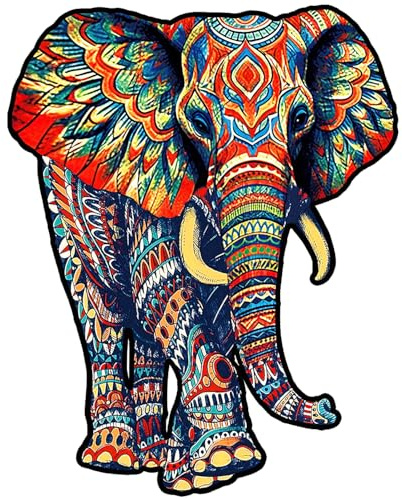 ZOLTA Holzpuzzle 178 Teile A4 Elefant Tiermotiv für Erwachsene und Kinder – Präzisions-Laserzuschnitt, 3 mm Dickes Holz, CE-Zertifiziert, umweltfreundlich, Geschenkidee für Familie und Freunde