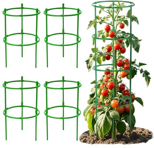 JanFebMar 8 Ensembles Tuteurs pour Plantes, Tuteur Plante Interieur, Piquets Verts Ronds Supports pour Plantes Convient aux Plantes Grimpantes Telles Que Les Tomates, Les Concombres et Les Raisins