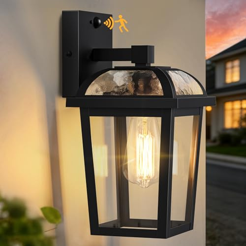 Außenlampe mit Bewegungsmelder, 3 Beleuchtungsmodi Wandleuchte Aussen | OYKYOHEI Aussenlampe mit Bewegungsmelder, Wasserdichtes Außenleuchte Wandleuchte Außen Ausenbeleutung für Haus,E27 Glühbirnen