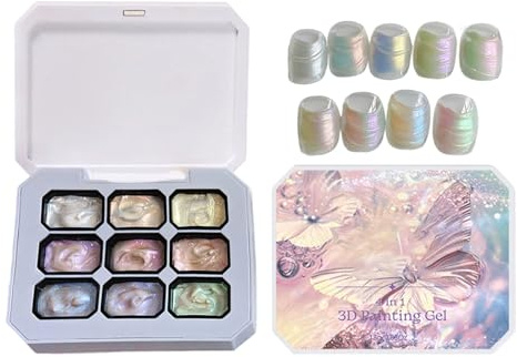 Vernis à ongles gel à peindre - Palette d'art de manucure avec 9 couleurs dégradées et technologie de pointillage - Convient pour les femmes, les filles, la maison, le salon, les voyages, les fêtes
