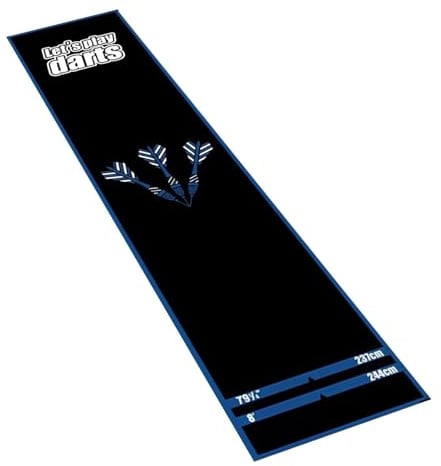 Qiaonan Darts Matten 300x34cm, Dartteppich Mit Abwurflinie, rutschfeste Matte Für Präzise Würfe, Dartteppich Mit Oche, Dart Zubehör Für Hause, Büro, Kneipe, Partys
