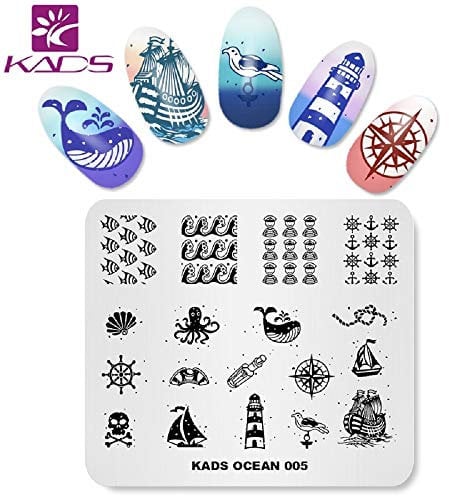 KADS Nail Art Stamping Plate Fish Ocean Image Plate Template for DIY Nail Art Design(OC005)