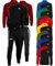 OMKA Jogginganzug Trainingsanzug mit Microfleece-Innenseite – Sport- & Freizeitanzug - Reißverschluß & Stretch am Bein für Schienbeinschoner – 4 Reißverschluss-Taschen, Trainingsjacke & Sporthosen Set