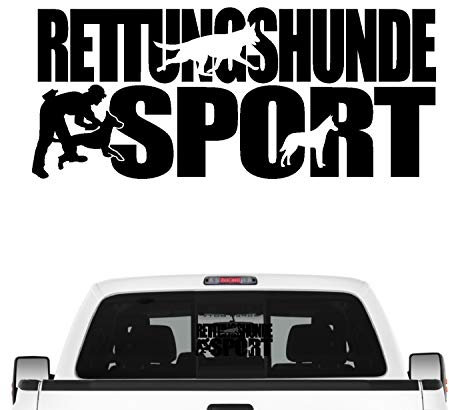 siviwonder Rettungshundesport Hundesport Auto Aufkleber Hund Folie Mantrailing Suchhunde Farbe Schwarz, Größe 30cm