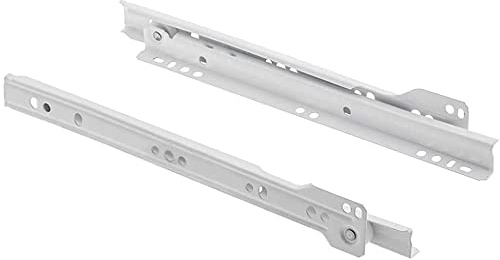 2 Pairs x White Kitchen/Bedroom Cabinet Drawer Metal Roller Runners (450mm)