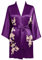 BABEYOND Robe de Chambre Kimono Courte en Satin avec Motif Floral (Taille Unique) (Violet)