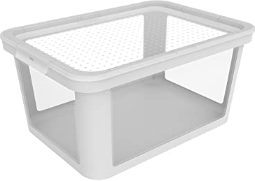 Rotho Albris Aufbewahrungsbox 45l mit Deckel, Kunststoff (PP recycelt), weiss/transparent, 45l (57.0 x 39.2 x 27.0 cm)