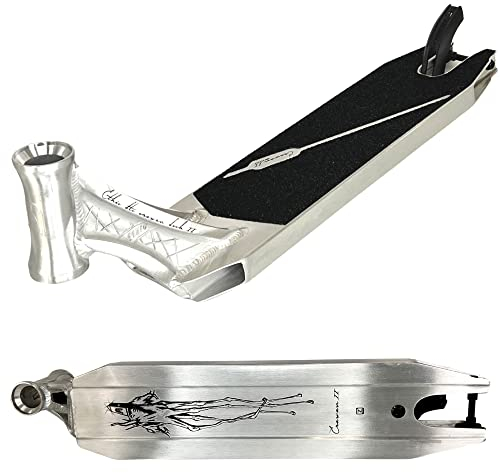 Fantic26 Sticker + Ethic DTC Erawan V2 Stunt-Scooter Park-Trick-Tret-Roller Ersatz-Deck (50cm Silber)