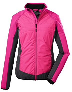 killtec Damen Hybridjacke/Outdoorjacke mit abzippbaren Ärmeln KOS 23 WMN JCKT, neon pink, 44, 39196-000