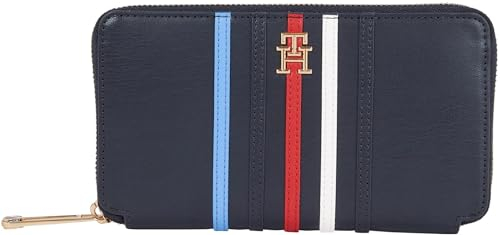 Tommy Hilfiger Iconic Tommy Large ZA Corp AW0AW16165, Portefeuilles Femme, Bleu (Space Blue), OS