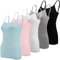 BQTQ 5 Pièces Débardeur Bretelles Femme Camisole Débardeurs Basique Caraco Réglables Camisole Top pour Femme et Fille, Noir, Blanc, Gris, Bleu Ciel, Rose Clair, M